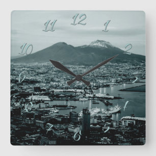 Horloge Carrée Naples Vesuve