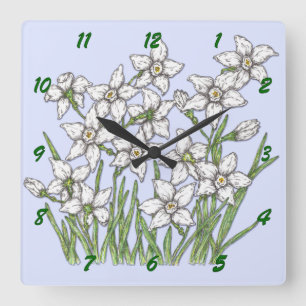 Horloge Carrée Narcisse