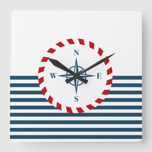Horloge Carrée Nautical design (Recto)