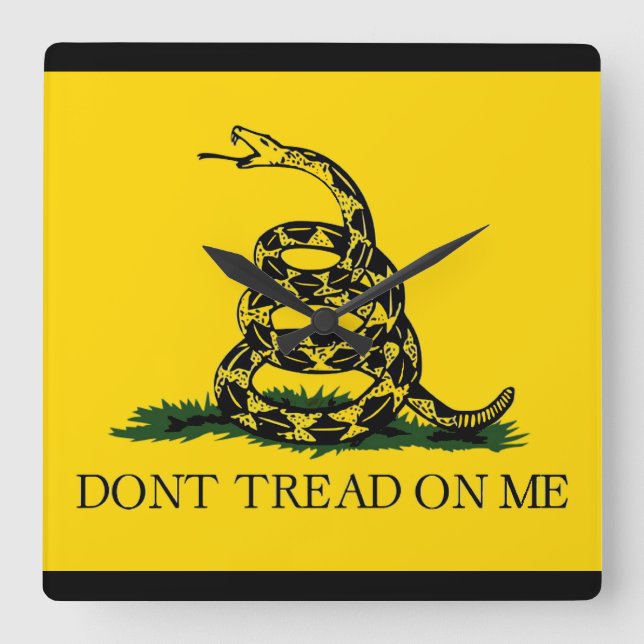 Horloge Carrée Ne me touchez pas - Drapeau Gadsden (Recto)