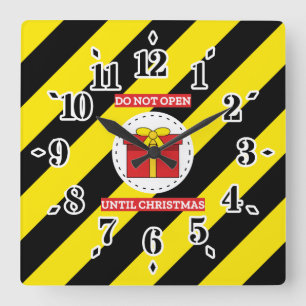 Horloge Carrée Ne pas ouvrir avant Noël