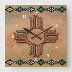 Horloge Carrée New Mexico Zia (sun)