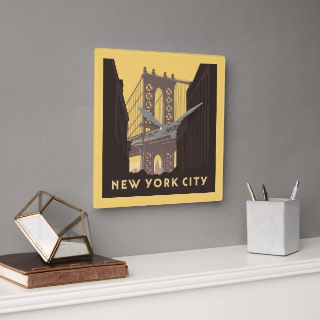 Horloge Carrée New York | Brooklyn Bridge (Bureau)