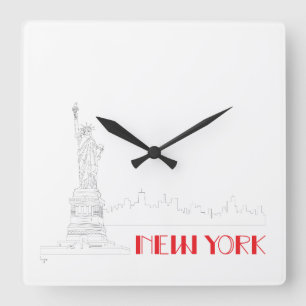 Horloge Carrée New-York, Cool de la Statue de la Liberté