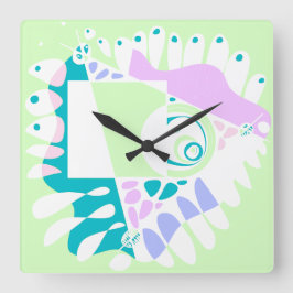 Horloge Carrée Nid d'oiseau - Monnaie blanche