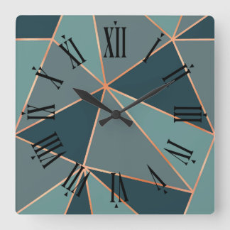 Horloge Carrée Nocturne Turquoise de l'Egée Blue American River G