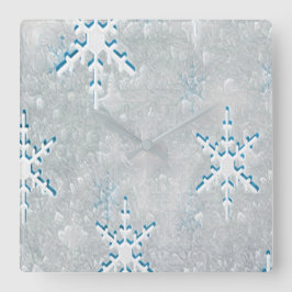 Horloge Carrée Noël des flocons de neige