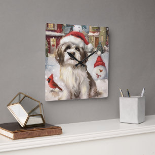 Horloge Carrée Noël Havanais Merveilleux Joyeux Noël
