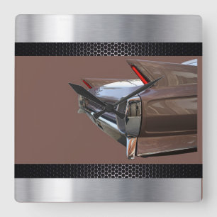 Horloge Carrée Noir Brown de Cadillac, argent