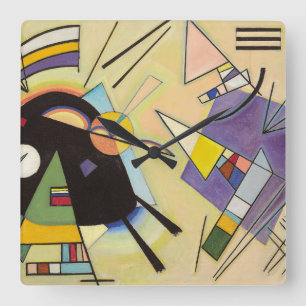 Horloge Carrée Noir et violet par Wassily Kandinsky