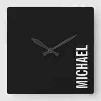 Noir moderne minimaliste Nom personnalisé