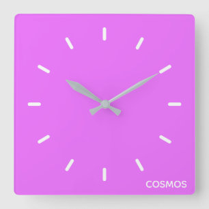 Horloge Carrée Nom de couleur pourpre cosmos