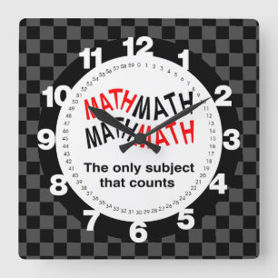 Horloge Carrée Nombre de maths Wavy