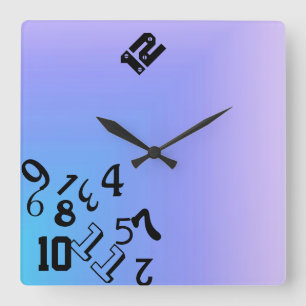 Horloge Carrée Nombres en baisse