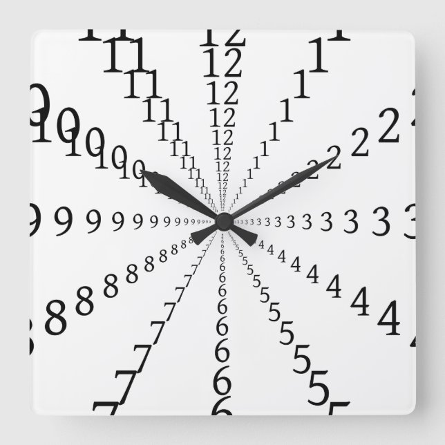 Horloge Carrée Nombres infinis (Recto)