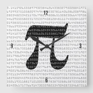 Horloge Carrée Nombreux chiffres de Pi Mathematical Constante
