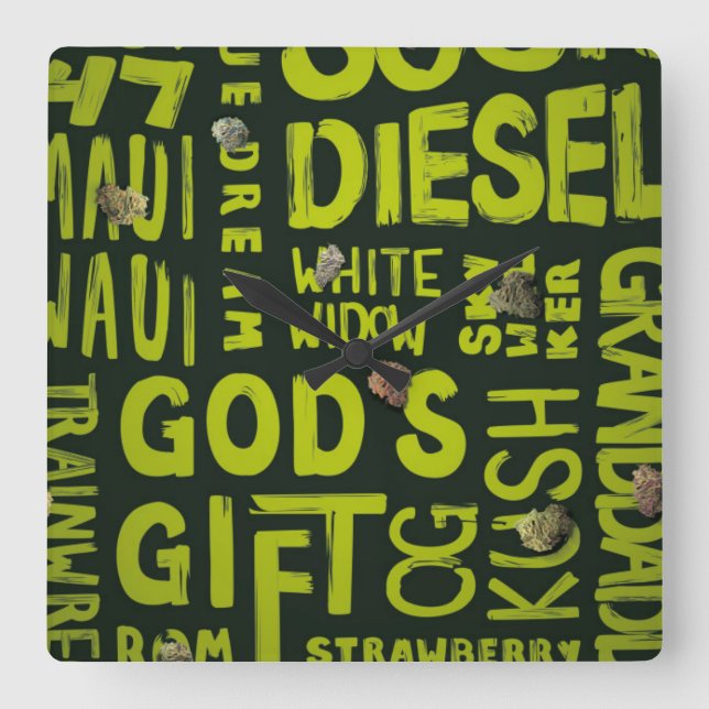 Horloge Carrée Noms (Recto)