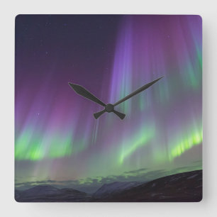 Horloge Carrée Northern Lights   Irlande du Nord