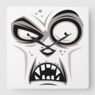 Horloge Carrée Nosferatu Vampire Face