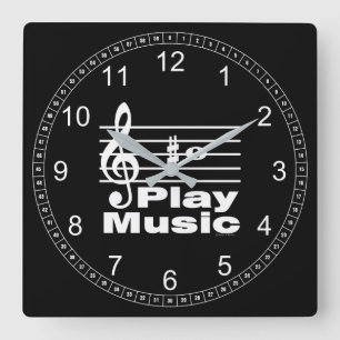 Horloge Carrée Notation musicale B Sharp