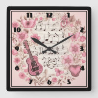 Notes de musique et Fleurs style rétro