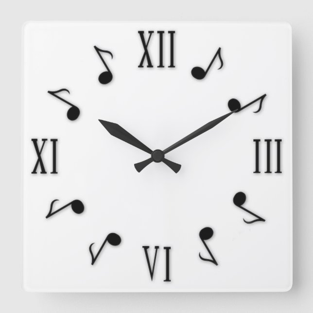 Horloge Carrée Notes musicales (Recto)