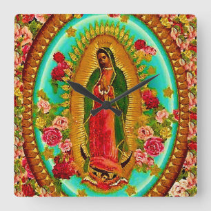 Horloge Carrée Notre Dame Guadalupe-Mexique Sainte Vierge Marie