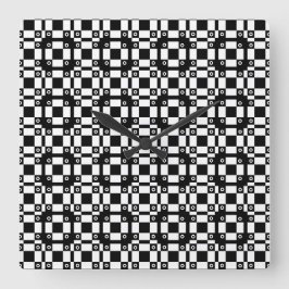 Horloge Carrée Noumétés Et Carré Noir Blanc