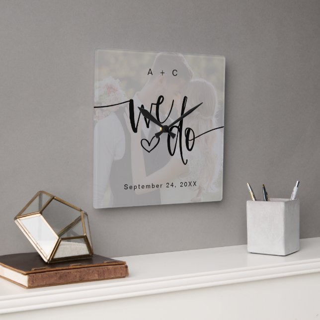 Horloge Carrée Nous faisons un script photo pour l'anniversaire d (Bureau)