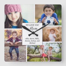 Horloge Carrée Nous vous aimons Maman Enfant Famille Photo person