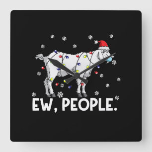 Horloge Carrée Nouveaux gens Chèvre Cadeau Santa Funny Chèvre Noë