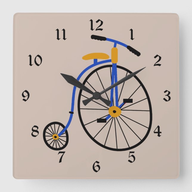 Horloge Carrée Novelty Vieux Moke Blue (Recto)