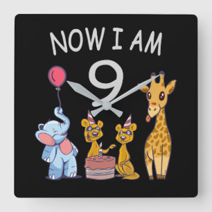 Horloge Carrée Now I le 9e anniversaire du Birthday