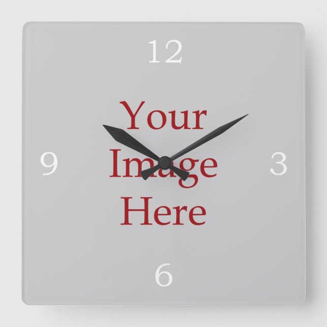 Horloge Carrée Numéros Créez votre propre (Recto)