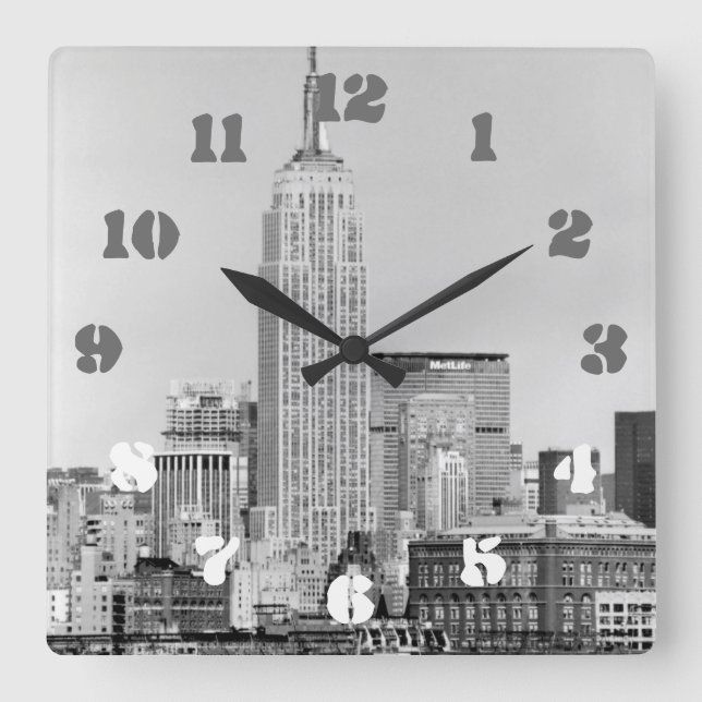 Horloge Carrée NYC Skyline IV (Recto)