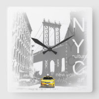 Nyc Yellow Taxi Brooklyn Bridge Pop Art Photo