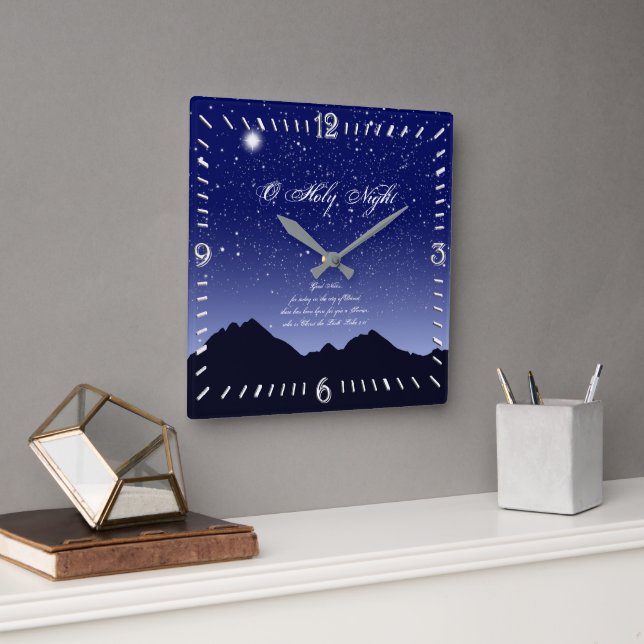 Horloge Carrée O Holy Night Square Wall Clock (Bureau)
