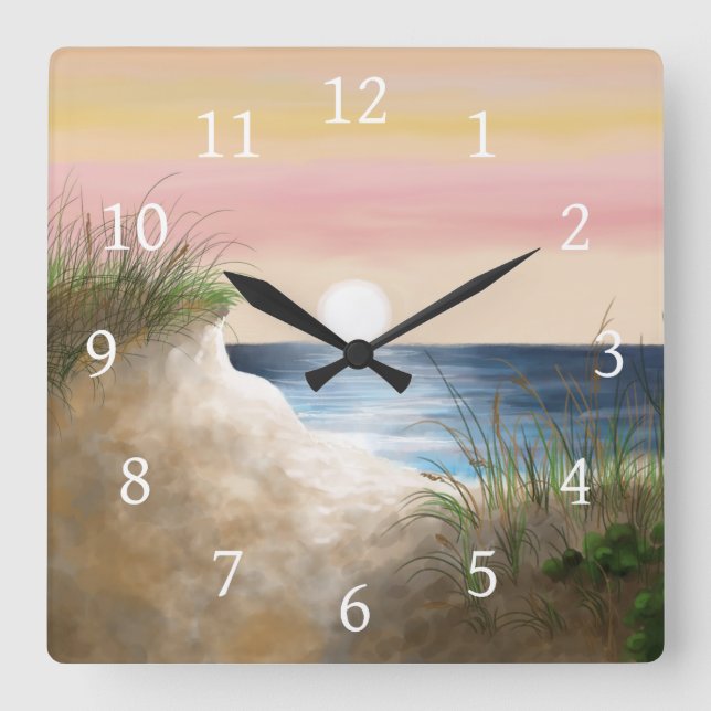 Horloge Carrée Ocean Sea Beach View 285 (Recto)