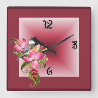Horloge Carrée Oiseau
