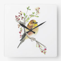 Oiseau d'or Aquarelle Art