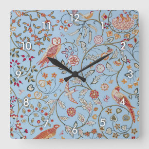 Horloge Carrée Oiseaux et fleurs, William Morris