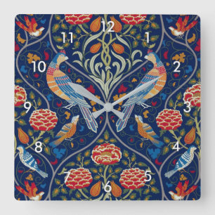 Horloge Carrée Oiseaux et fleurs, William Morris