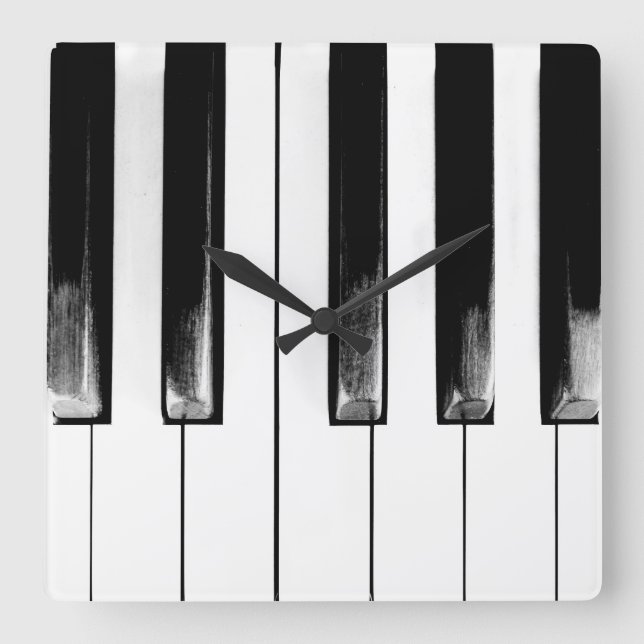 Horloge Carrée Old Piano Keys Cool Amusement (Recto)