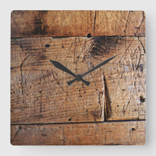 Horloge Carrée "Old Wood"