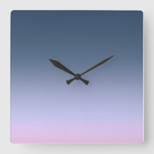 Horloge Carrée Ombre bleu rose .