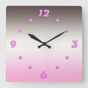 Horloge Carrée Ombre rose gris