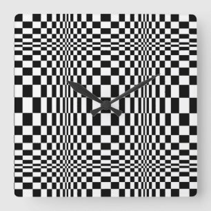Horloge Carrée OP -Art #1 à Emporio Moffa