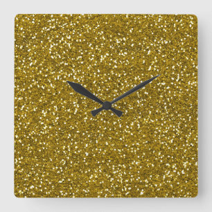 Horloge Carrée Or élégant de parties scintillantes