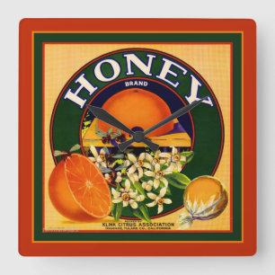 Horloge Carrée Oranges Square Wall Clock