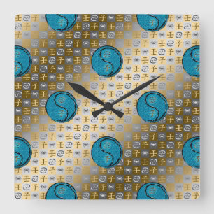 Horloge Carrée Oreiller jeté Cancer & Rat d'eau